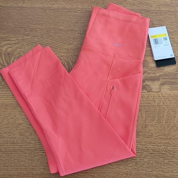 Nike Go Firm-Support, High-waisted Cropped leggings with pockets - coral - Picture 10 of 15